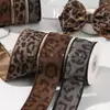 Cinta de Satén con Estampado de Leopardo de un Solo Lado para Ligas de Pelo DIY, Accesorios de Moños y Envoltura de Regalos