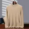 Nuevo Suéter de Cachemira 100% para Hombre Otoño/Invierno 2026, Cuello Alto Doble Capa, Suéter de Punto Talla Grande, Camiseta Capa Base