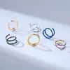 E-commerce transfronteiriço novos brincos de argola para nariz com mola banhados a vácuo moda Europa e Estados Unidos aço inoxidável joias para piercing de nariz fabricantes
