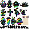 Brinquedos de Raspar Ovos de Páscoa Transfronteiriços, Arte Colorida de Raspar para Crianças no Feriado, Papel de Raspar Artesanal para Venda por Atacado