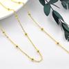 Retenção de Cor Ouro 14K Corrente de Bolinhas Redondas de 3,5mm Corrente de Bolinhas com Clipe Corrente em O Corrente de Contas Colar Pulseira Acessórios de Brinco