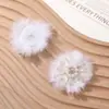Estilo Coreano Elegante Felpa Cristal Flor Corazón Pelo de Visón Parche DIY Broche Hecho a Mano Accesorios para Tocados Ropa