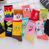 Calcetines altos Sponge Baby marca de moda europea y americana calcetines para hombre tubo largo Paida estrella pulpo media pantorrilla calcetines de baloncesto de dibujos animados