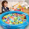 Juego de Juguetes de Pesca para Niños Magnético Luminoso Peces Cuadrado Puesto de Parque 1--3-6 Años Piscina de Pesca de Agua