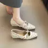 Hebilla de metal 2026 nuevo estilo Zapatos Mary Jane coreanos de un paso con plataforma de lazo zapatos de tacón único para mujer otoño