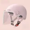 Cascos Transfronterizos para Vehículos Eléctricos para Mujeres, Cascos de Seguridad para Todas las Estaciones, Cascos Medios Transpirables de Protección Solar para Verano para Hombres, Adecuados para Motocicletas Eléctricas