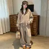 Conjunto de Ropa de Otoño para Niñas 2026 Nuevo Moda Elegante Estilo Coreano Deportivo Conjunto de Cárdigan con Capucha para Niños Mayores