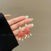 Moda Nuevos Pendientes Chinos de Esmalte Gota de Aceite Perla Flor Pendientes de Nicho Retro de Gama Alta Accesorio Hanfu Cheongsam Pendientes