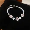 Pulseira Redonda de Flor de Zircônia Transfronteiriça Europeia e Americana Exquisite Design de Nicho Pulseira de Luxo Leve Sensação de Alta Qualidade Pulseira Versátil