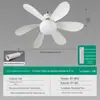 Luminária Ventilador de Teto com Seis Pás para Sala de Estar, Ventilador de Teto Moderno Simples com Proteção para os Olhos para Sala de Jantar e Quarto, Soquete de Rosca E27