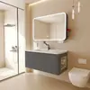 Nuevo Estilo Panal de Aluminio Gabinete de Baño Combinación Baño Integrado Lavabo Cerámico Lavabo Espejo Inteligente