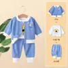 Moda Bebê Conjunto de Duas Peças Primavera e Outono Terno Infantil Meninos e Meninas Conjunto de Três Peças para Bebê Peça Externa Super Fofa Outono e Inverno