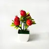 Mini Planta Verde de Fruta Simulada de 5 Ramas Creativa en Maceta Nuevo Regalo de Inauguración de Casa Fruta de la Fortuna Flor Artificial Adorno de Bonsái Pequeño