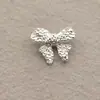 Acessórios de Unha em Liga de Cromo Borboleta Prata Mini Vazada Pequena Borboleta Strass Usável Decorações de Unha com Strass
