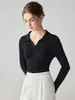 Nuevo Otoño/Invierno 2026 Suéter de Punto Sólido Simple 100% Cachemira con Cuello Polo para Mujer