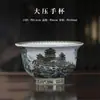 Set de Té Pequeño para Camping al Aire Libre en RV Pintura de Paisaje de Jingdezhen Gaiwan Taza de Té Ya Shou Soporte para Tetera Artículo Único Vajilla de Casa de Té