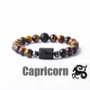 Pulsera con Cuentas de Piedra Natural Zodiacal de Amazon Transfronteriza Doce Signos del Zodiaco Ojo de Tigre Piedra con Imagen Pulsera Venta al por Mayor