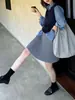¡Altamente Recomendado! Falda Plisada de Punto Estilo Perezoso para Mujer Otoño Nueva de Cintura Alta con Caída Falda de Línea A