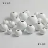 Cuentas Redondas Blancas de Madera Estilo Coreano Cuentas de Madera Sueltas Bolas Pequeñas de Madera con Agujeros Accesorios para Joyería DIY 8-25mm Metabo