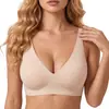 Amazon TK Lingerie feminina de estampa de leopardo para comércio exterior transfronteiriço, sutiã de gel popular sem costura, sem aro, confortável, best-seller em estoque