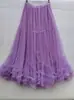 Design de Barra Oversized, Saia de Renda Fashion, Saia Tutu de Renda com Babados Doces Linha A com Barra Grande 8023 Atacado