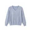 Tejido de punto V-neck Mezcla de Cachemira Calibre Fino Delgado Manga Larga Mujer Nuevo Top Fábrica de Origen Venta al por mayor en stock