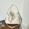 Bolso de mano de moda vintage, bolso tote de nicho de moda, bolso cruzado elegante, bolso de hombro de gran capacidad de color sólido único, moderno