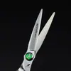 Tijeras de Peluquería Estilo Piedra Preciosa Verde de 6.0 pulgadas, Tijeras para Cortar el Cabello, Tijeras Planas, Tijeras para Flequillo, Tijeras Dentadas, Tijeras Dentadas Sin Costura Estilo Espina de Ciervo