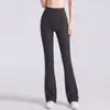 Pantalones de yoga de microcampana con capa de aire para mujer, de cintura alta, levanta glúteos, caída suave, con bolsillos, adecuados para usar al aire libre, directo de fábrica