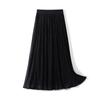 Saia de Malha com Fitas Brancas Feminina Verão Elegante 2025 Nova Slimming Look Simples Elegante Comprimento Médio Saia Plissada