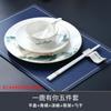 Decoração de mesa de hotel louça restaurante estilo chinês borda dourada cerâmica tigela prato conjunto restaurante clube privado impressão de prato