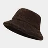 Chapéu de Pescador Colorido Misto Nova Cor Outono e Inverno Chapéu Balde Tweed Retrô Feminino Chapéu Balde Quente Casual Artístico Emagrecedor Tendência