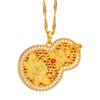 Colgante de Calabaza Hueca con Filigrana Dorada Estilo Antiguo para Mujer, Estilo Palacio, Collar con Temperamento Artístico Único, Joyería Mei Long