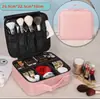 Bolsa de Maquiagem com Espelho e Luz LED, Bolsa Pequena Portátil para Levar ao Sair, Grande Capacidade, Bolsa de Maquiagem de Luxo Leve para Maquiadores