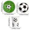 Vajilla para Fiesta de Fútbol Transfronteriza Tema Campeones de la Copa del Mundo Liga de Campeones Plato de Cena Plato de Papel para Fiesta de Cumpleaños Cubiertos (Cuchillo, Tenedor, Cuchara) Juego
