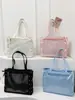 Nova Bolsa de Ombro/Axila Grande Capacidade com Fita Estilo Japonês para Mulheres 2025, Laço Transparente Elegante Versátil