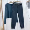 Pantalones vaqueros estilo coreano para adelgazar, cintura alta nueva, estilo papá, para estudiantes mujeres, Otoño 2020, holgados, rectos, tipo harén, zanahoria