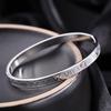 Pulsera de acero de titanio plateado para mujer pulsera de anillo liso de circonio de alta gama joyería pulsera plateada pulsera de cuerda pulsera de nuevo estilo
