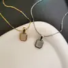 Colar Minimalista Versátil Europeu e Americano, Corrente de Clavícula Quadrada, Design de Nicho, Corrente de Pescoço de Alta Qualidade, Estilo Cool, Pingente Vintage para Mulheres