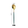 Estilo Ins Conjunto de Louças Portuguesas de Aço Inoxidável Faca, Garfo e Colher Ocidentais Hashis Conjunto de Louças Dourado Galvanizado em Titânio Presente