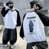 Ropa para Niños Ropa de Otoño para Niños Nueva Sudadera de Dibujos Animados con Cuello Redondo Tallas Mediana y Grande Ropa Básica Suelta y Bonita para Niños Primavera y Otoño 2025