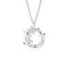 Colar secreto mar de flores original Fengde feminino Prata Esterlina S925 Pingente simples guirlanda flor de pêssego corrente clavícula flor Mori