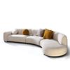 Sofá de Forma Especial Estilo Crema de Tela Qiyu Sala de Estar Salón de Belleza Tienda de Ropa Muebles Recepción Área de Descanso Sofá Curvo