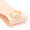 Anillo abierto de alta calidad, exquisito, microincrustado de circonita, chapado en oro de 14K, de temperamento versátil, nicho, anillo para dedo de comida, anillo para mujer