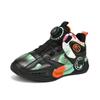 Tênis de Corrida Respiráveis Novos Sapatos de Fivela Giratória de Couro para Meninas, Meninos e Crianças Esportes Inverno Sapatos de Basquete para Crianças Médias e Grandes