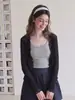 Chaqueta cárdigan tejida con cuello en V, de seda helada, protección solar, para mujer, chal de verano, cobertura para aire acondicionado, top fino de manga larga 6420