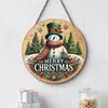 Adornos Navideños Creativos Transfronterizos Artesanías de Madera Cartel Redondo para Puerta Serie Colgante de Madera 20Cmos Colgante