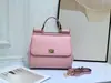 Bolso de Mano para Mujer Estampado de Palma Dg Bolso Cruzado Bolso Platino Bolso de Noche de Moda Bolso de Cuero Genuino Siciliano para Mujer Exportación