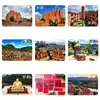 Ímã de geladeira de vidro com paisagem de milhas, complexo arquitetônico de escultura de tijolos vermelhos da área cênica de Dongfeng Yun, decoração de souvenir turístico