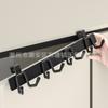 Gancho de cocina de acero inoxidable con borde cruzado, gancho para puerta de armario de cocina, gancho detrás de la puerta, almacenamiento para baño, gancho doble, gancho simple, gancho de fila, negro